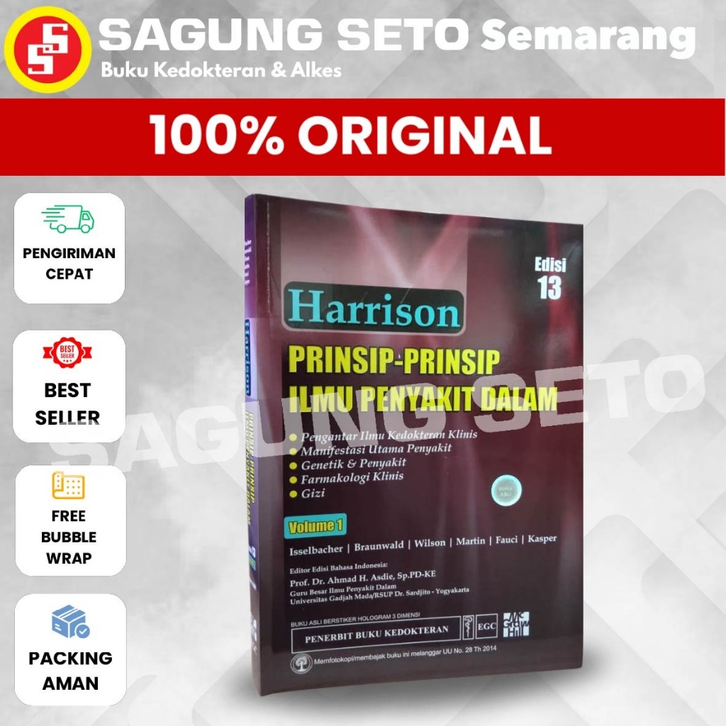 BUKU HARRISON- PRINSIP-PRINSIP ILMU PENYAKIT DALAM / IPD VOLUME 1 EDISI 13 - ISSELBACHER