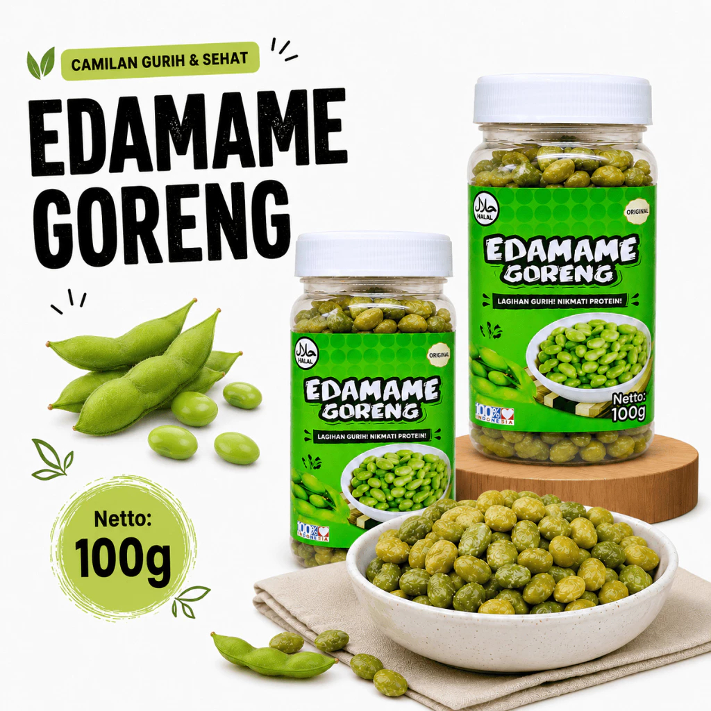Kacang Edamame Goreng Snack Camilan Sehat Edamame Crispy Renyah Gurih