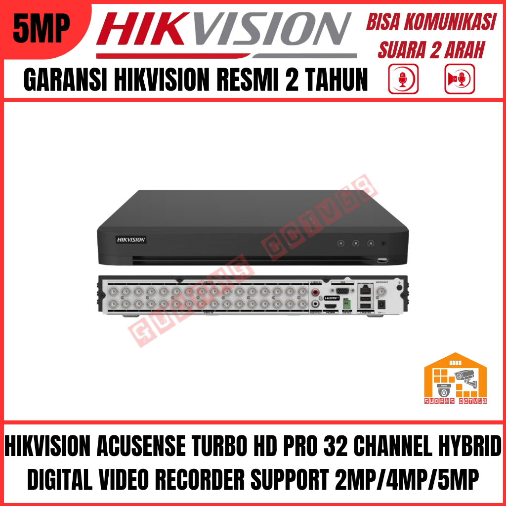 DVR HIKVISION 32 CHANNEL TURBO HD 7200 AUDIO SERIES SUPPORT CAMERA 1MP - 2MP - 4MP - 5MP