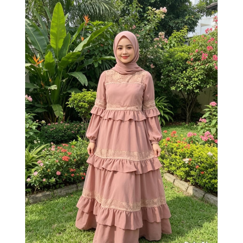 gamis wanita kekinian murah anggun dan elegan