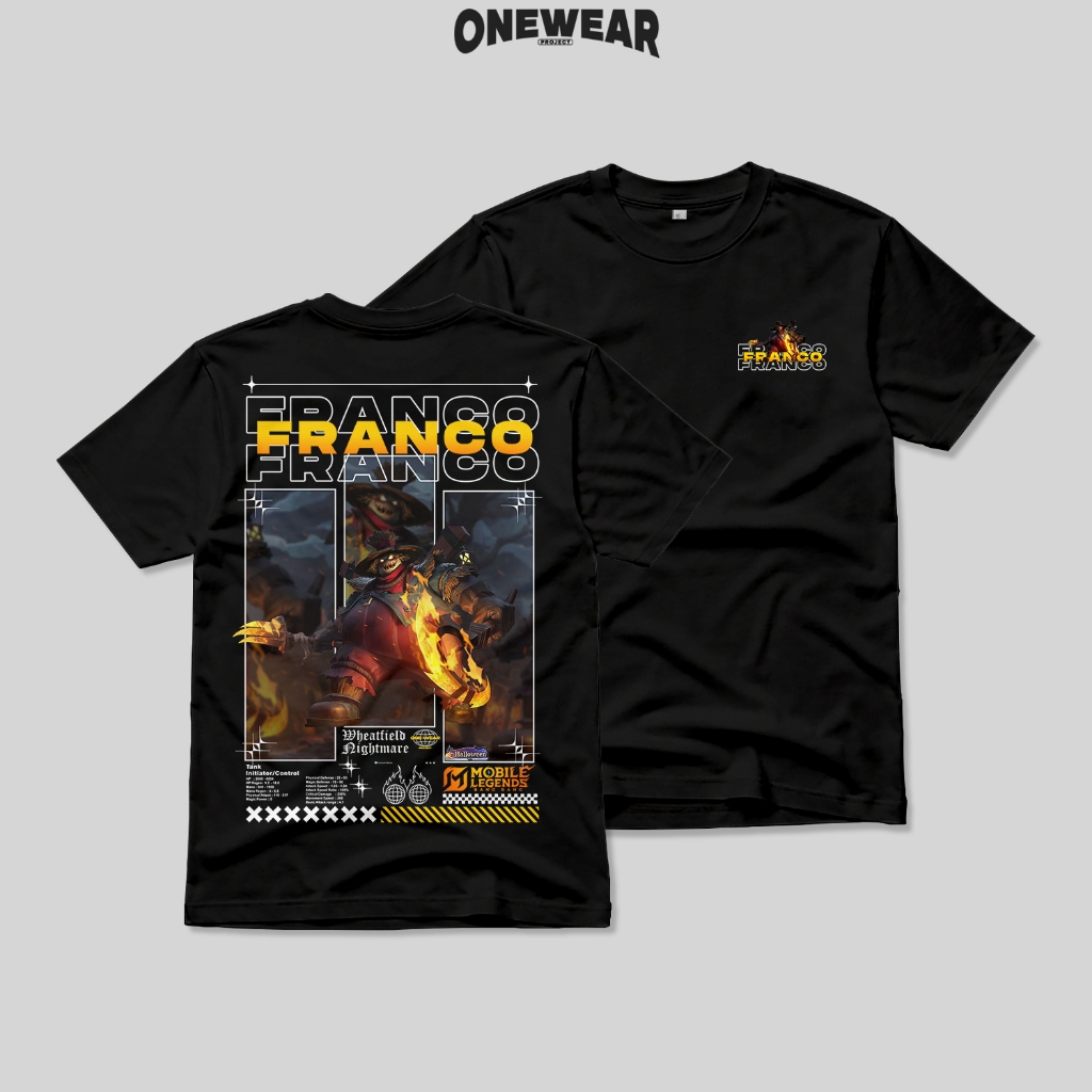 KAOS DEWASA REGULER DESIGN STREETWEAR MLBB SKIN FRANCO HELLOWIN BAJU DEWASA UNISEX