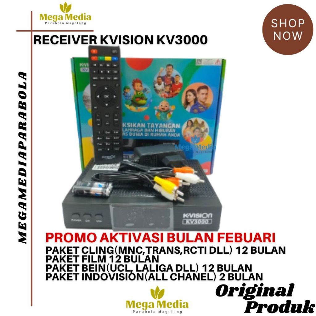 Receiver Kvision K3000 Parabola Jaring Parabola Mini MNC Grup Free 12 Bulan