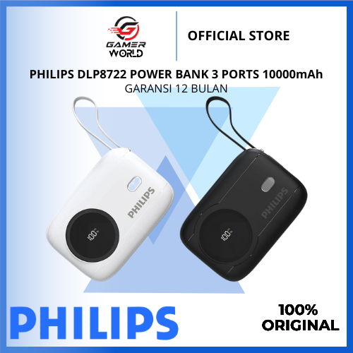 Philips DLP8722 Power Bank 3 Ports 10000 mAh Fast Charging