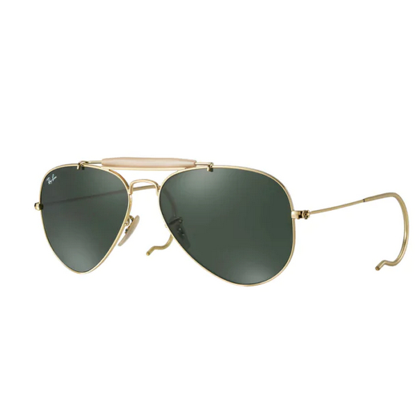 Ray-Ban Sunglass Kacamata Outdoorsman RB 3030 L0216 S58 Gold G15 Green