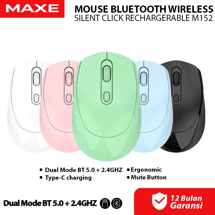 MAXE M256 Mouse Wireless Silent Click Macaron Recharge Mouse Macaron Mouse Bluetooth Wireless Mouse 