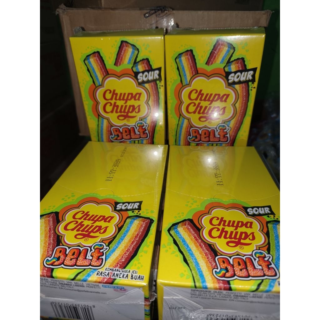 Sour Belt Chupa Chups 168g - Permen Lunak, Kenyal Rasa Asem Manis