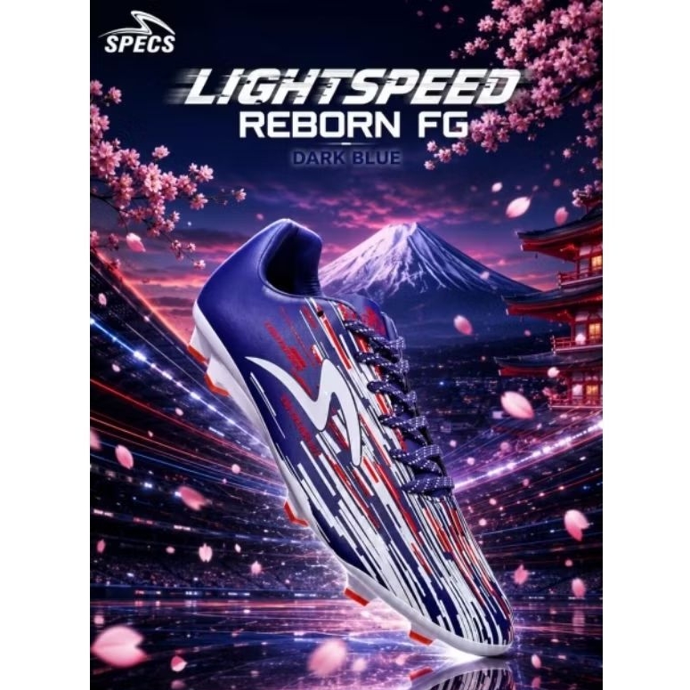 SEPATU BOLA SPECS LS REBORN FG - BLACK PALE GOLD WHITE ILLUMINATE WHITE RED WHITE GOLD ORIGINAL