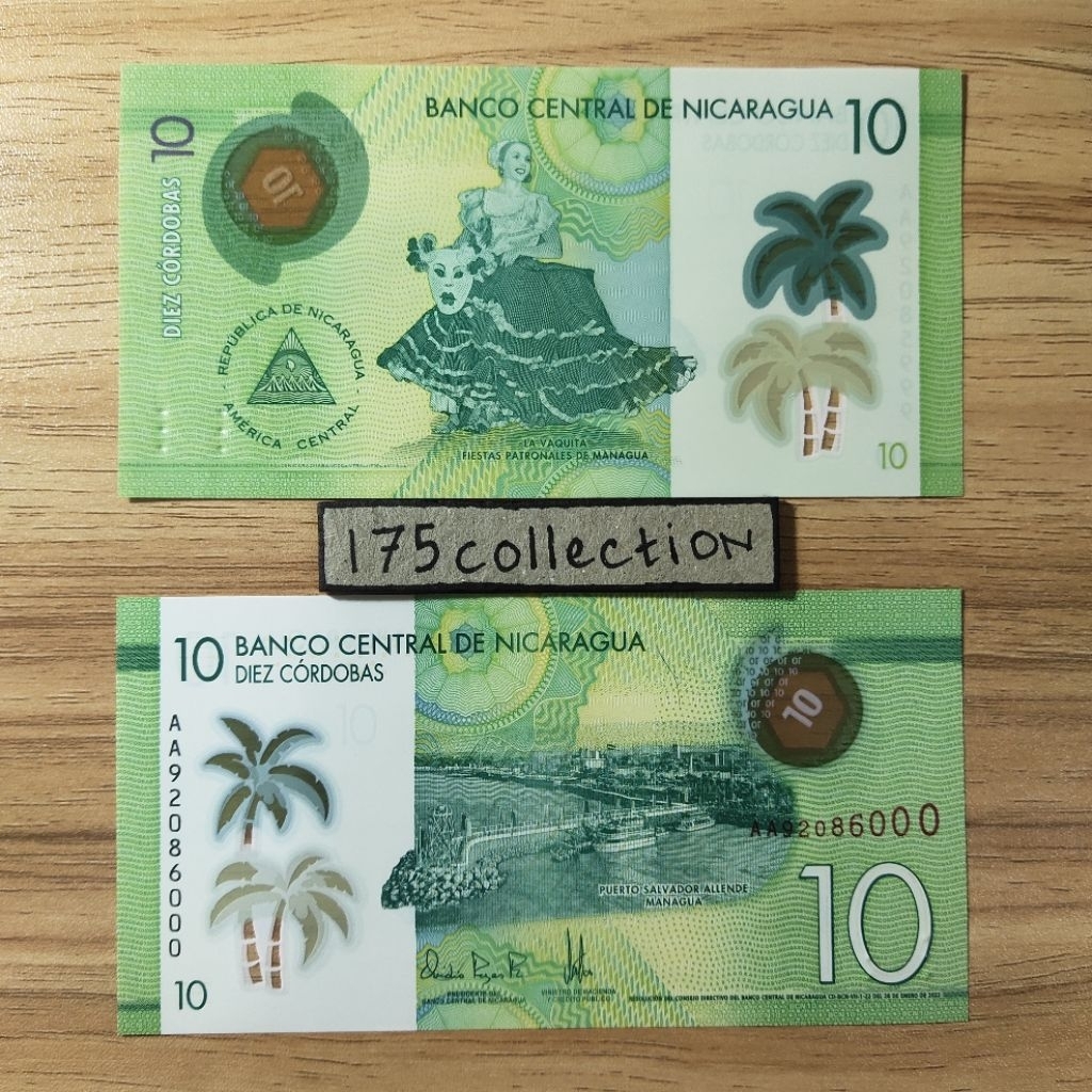 Uang asing Nicaragua 10 Cordobas polymer unc