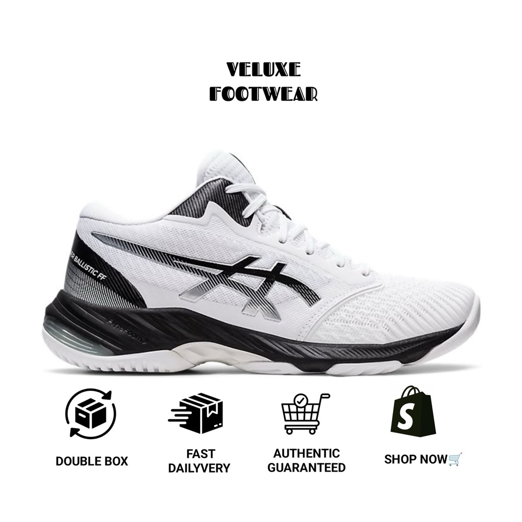 Asics Netburner Ballistic FF 3 White Black Volleyball Shoes