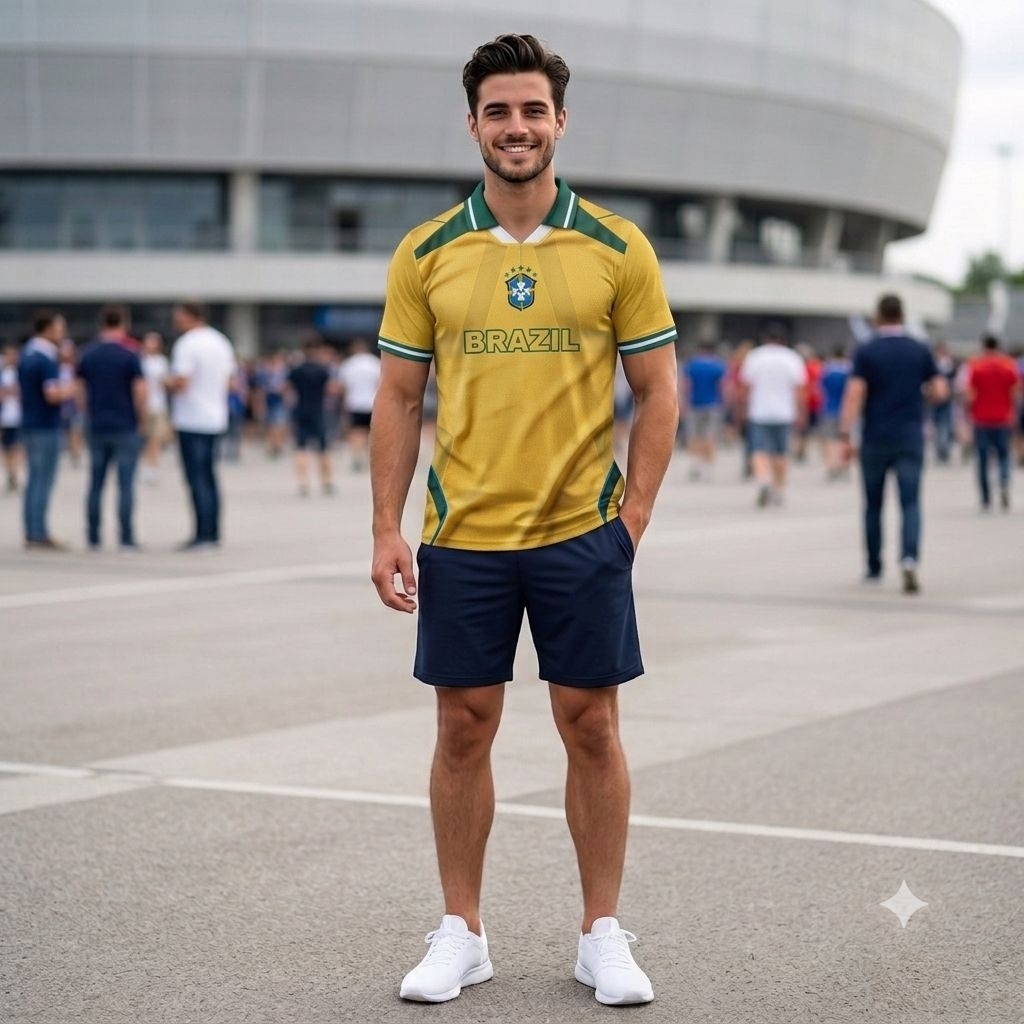 JERSEY FANTASY BRAZIL / JERSEY VINTAGE / JERSEY RETRO / BRAZIL CASUAL