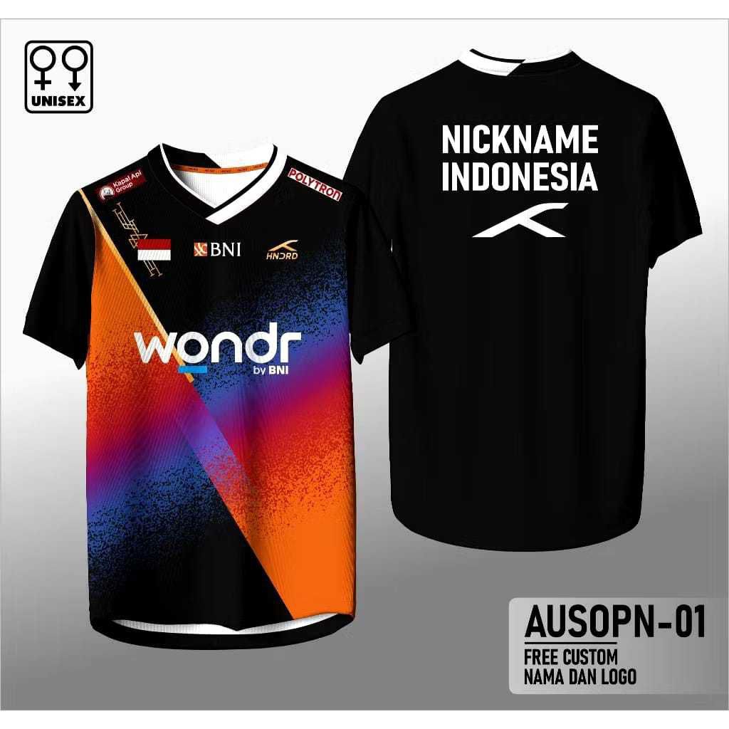 Jersey Bulutangkis Australia Open 2025 Jersey badminton Australia open keren free custom