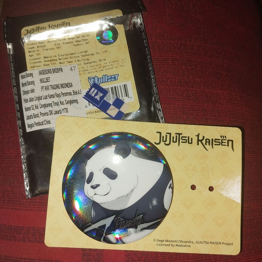UNSEALED PANDA [only 58mm] aksesoris bros/pin Jujutsu Kaisen-Badge Set Series KKV Nullset