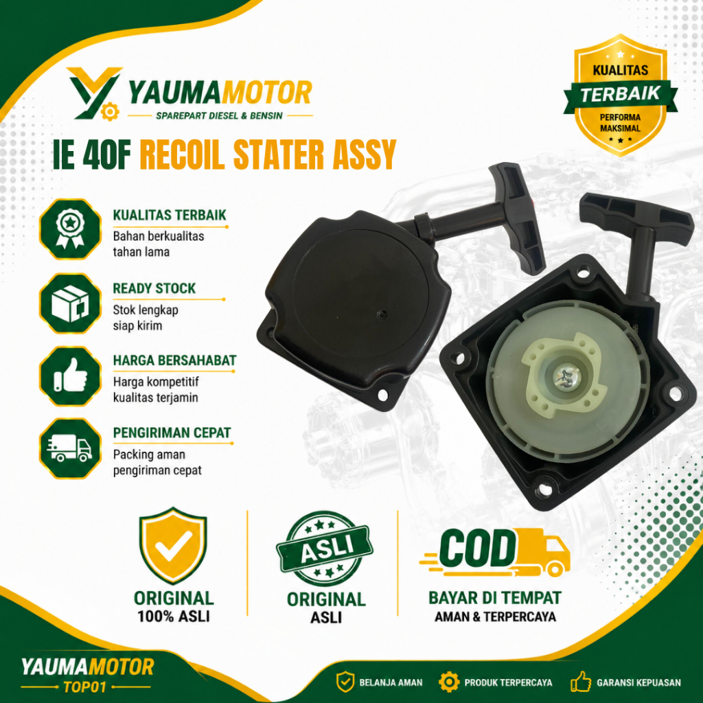 Recoil Starter Assy Floating Pump IE40F YAUMAMOTOR / Tarikan Mesin Potong Rumput Semprotan Hama 100%