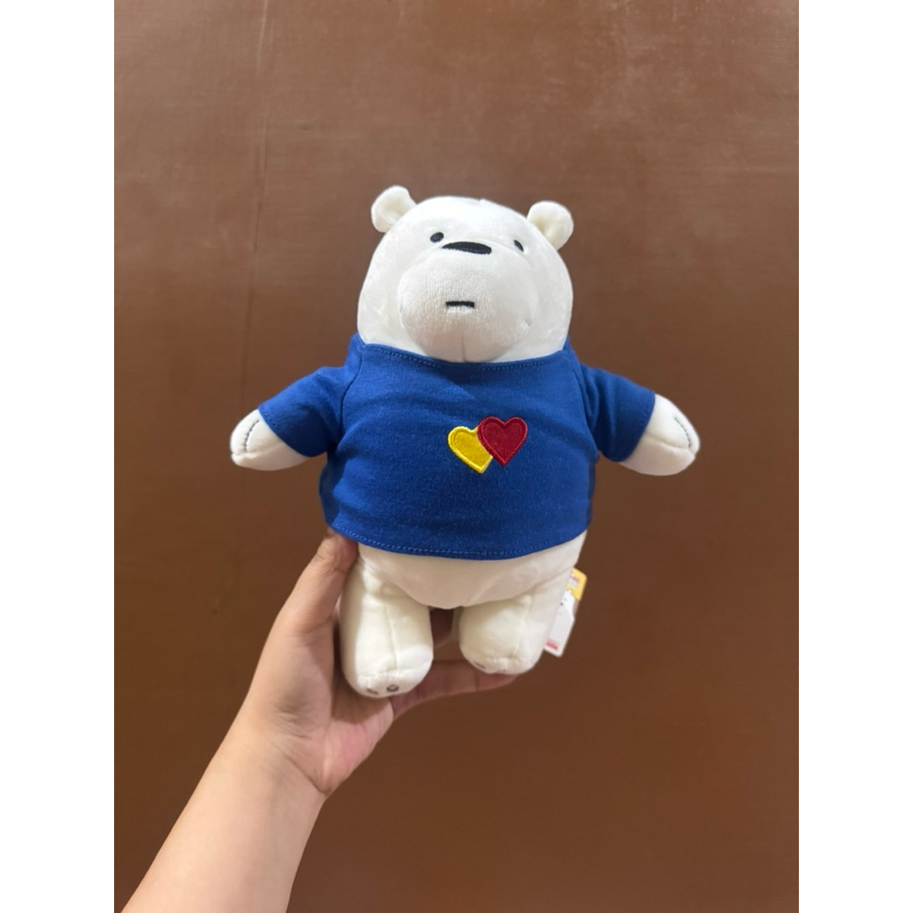 Boneka Karakter Ice Bear kostum Biru size 25cm Original / Boneka We Bare Bears Ice Bear / Boneka Ice