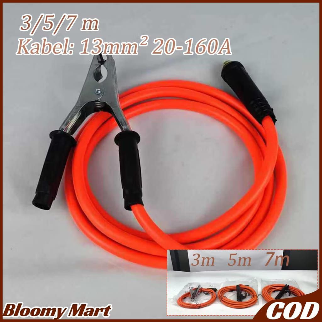 7 meter Kabel Las Set Aluminium Tang Massa + Stang Las Listrik Kabel Las 7M 160A Welding Cable Set U