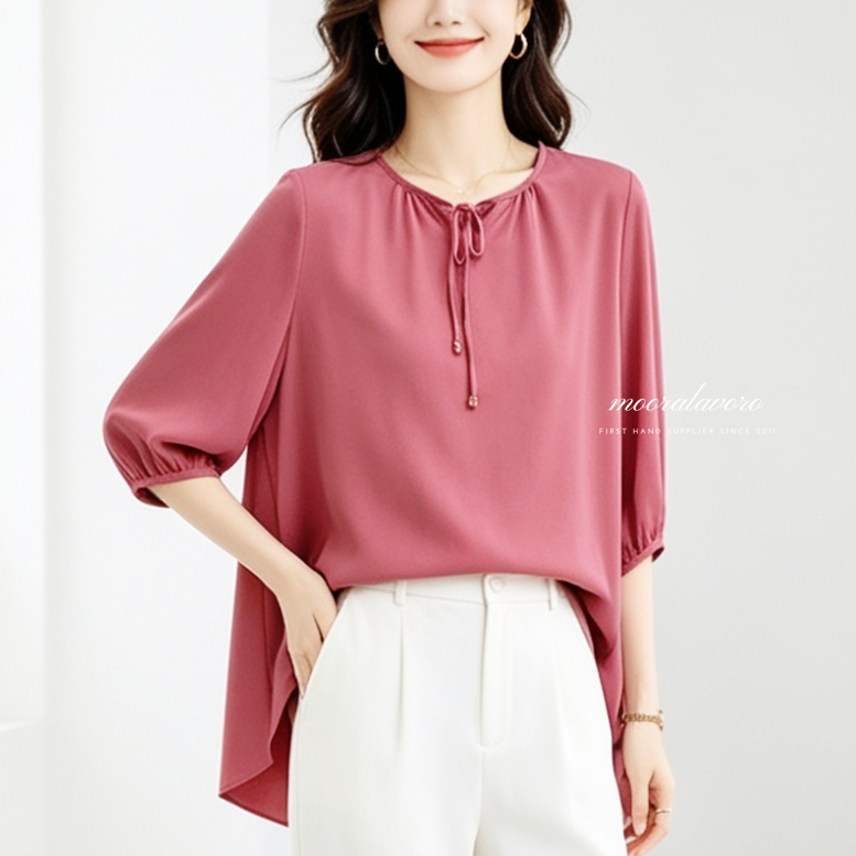 ANNY CLASSY PLEATS LOOSE BLOUSE KOREAN STYLE READY BANGKOK PREMIUM COLLECTIONS BKK