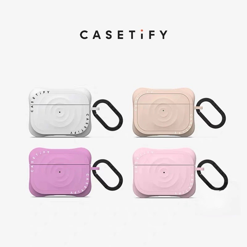 Casing Pelindung Earphone CASETiFY Essentials AirPods Pro Motif Gelombang, Cocok untuk AirPods 4