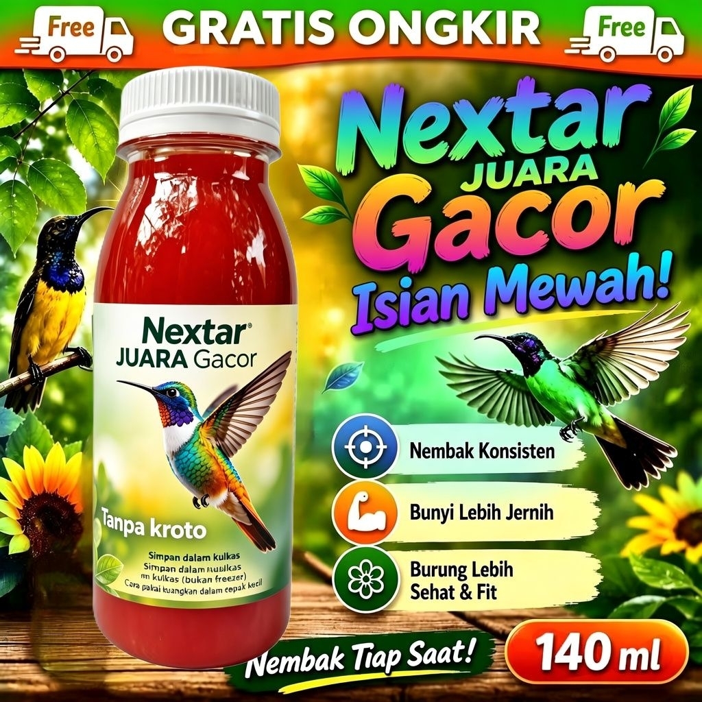 NEXTAR JUARA GACOR Vitamin Burung Penggacor Semua Jenis Burung Kicau OriginalNEXTAR JUARA GACOR Vita