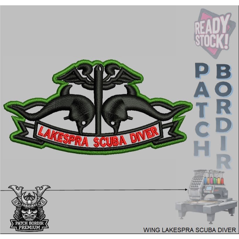 BREVET WING LAKESPRA SCUBA DIVER PDL TNI AD PERKERAS MIKA BORDIR EMBROIDERY - IBP