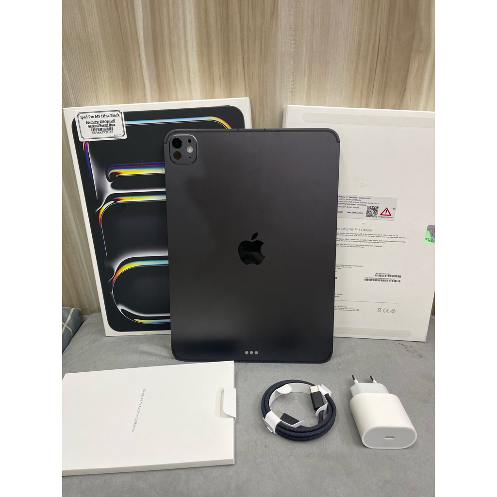 IPAD PRO M5 2025 11-inch 256GB CELULER+WIFI ( bisa kartu) second like new Fulset original resmi ibox