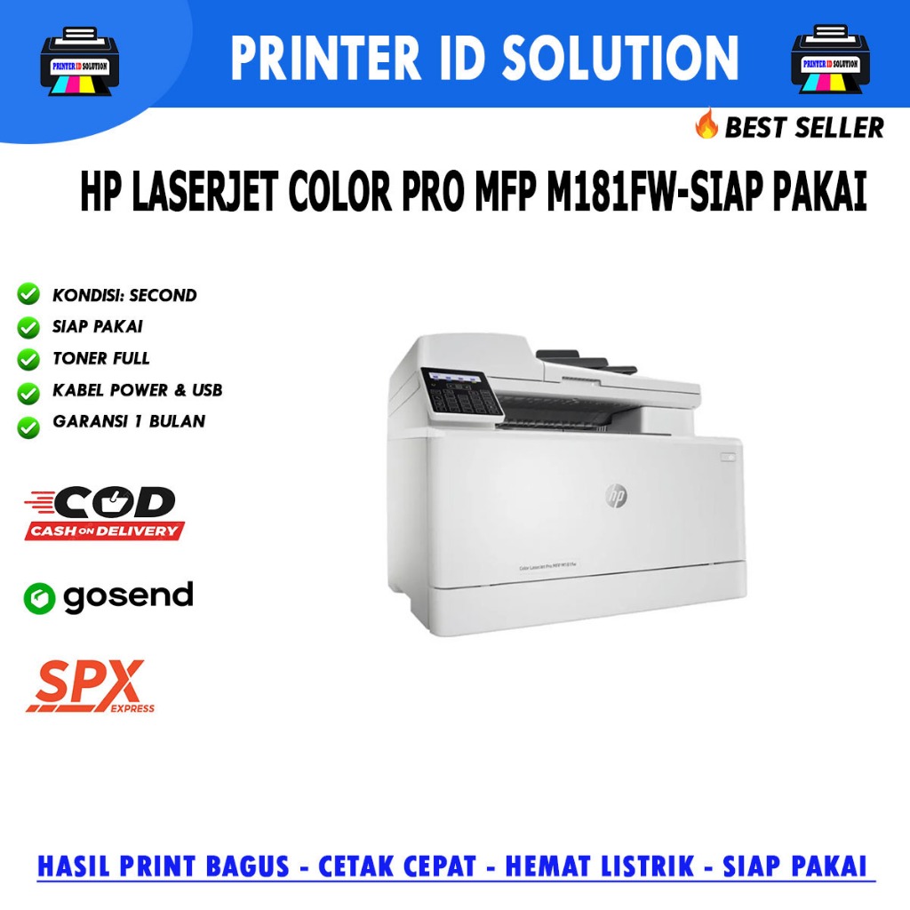 PRINTER HP LASERJET PRO MFP M181FW MURAH BERKUALITAS