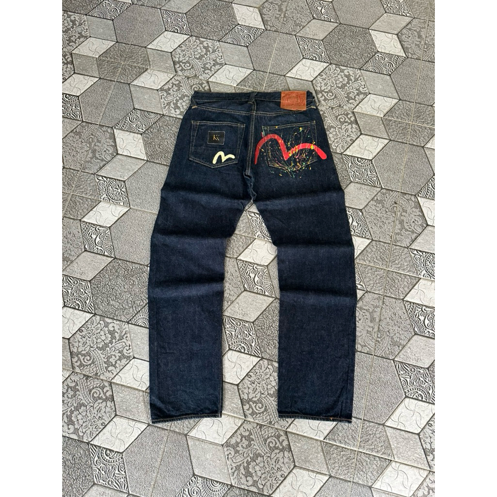 EVISU NO 1 SPECIAL LOT 2000 HAND PAINTED SEAGULL SELVEDGE DENIM