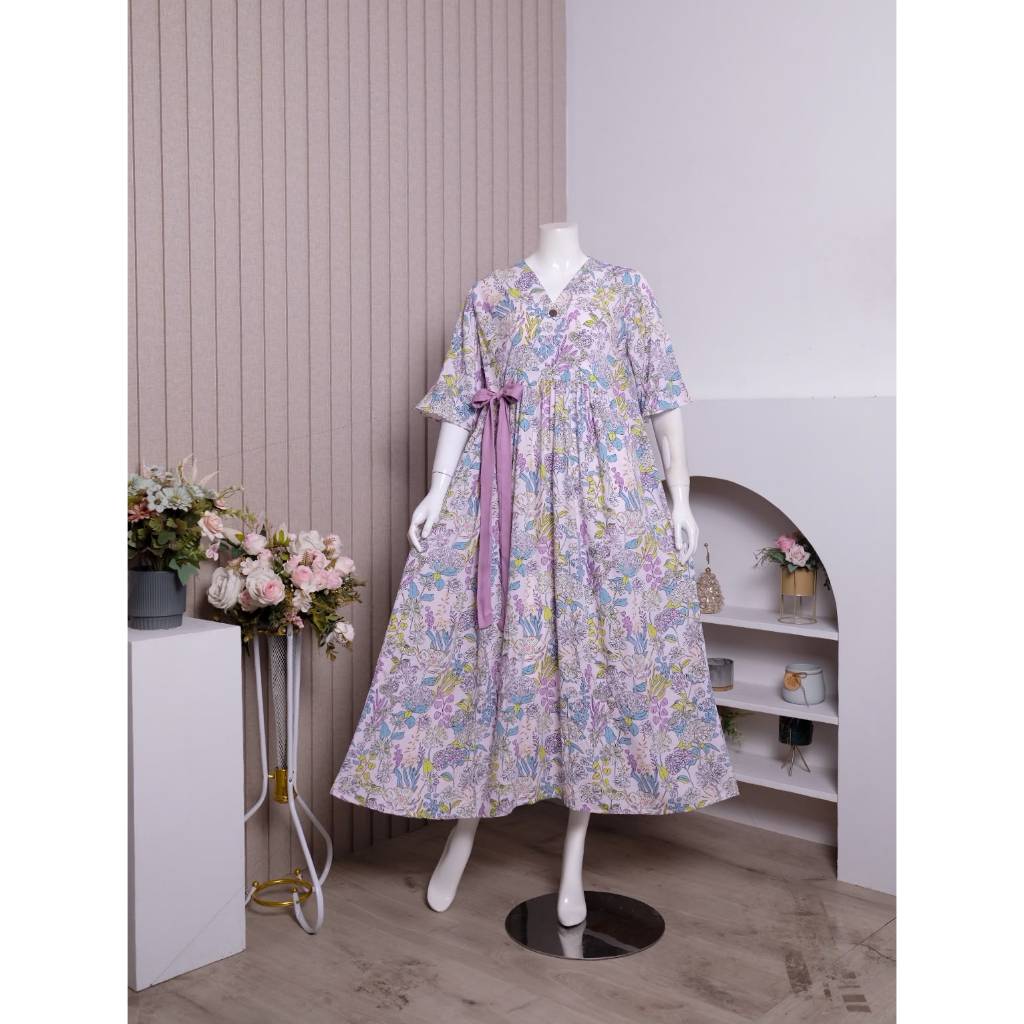 Zoraya Ayla Long Dress Daster Andin Rayon Premium Remaja Bumil Busui Terbaru Baju Tidur Wanita Kekin