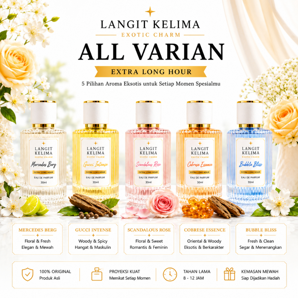 Parfum LANGIT KELIMA 30ml | Wangi Mewah Tahan Lama (Mercedes Berg / Cobrese Essence / Scandalous Ros