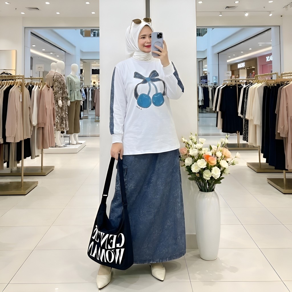 SETELAN WANITA JEANS PREMIUM 2 IN 1 CASUAL & TRENDY,  SET CELANA, One Set Kekinian material Combed 2