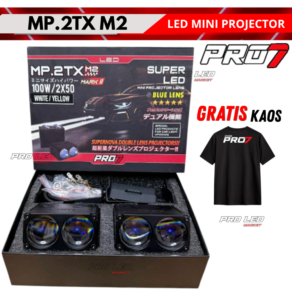 [GRATIS KAOS] MINI PROJECTOR PROJIE 2 MATA LENSA PRO 7 PRO7 MP2TX MP2TX-M2 MP 2TX PREMIUM MARK II MK
