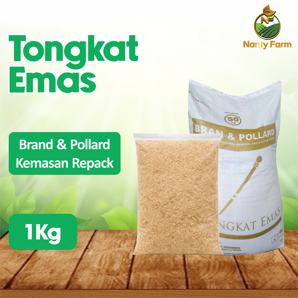 Brand Pollard Tongkat Emas Repack 1kg Polar Pakan Sapi - Polar Pakan Kambing