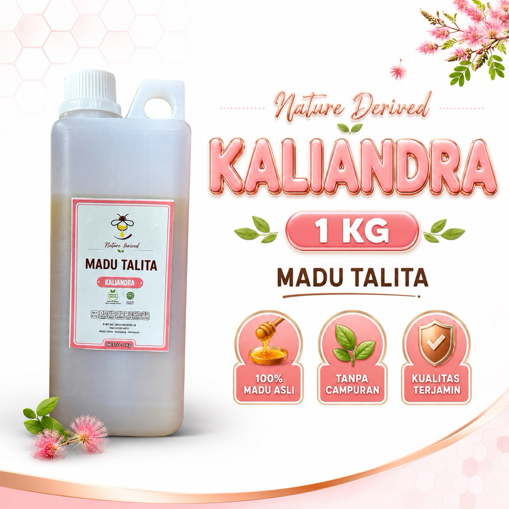 (STIKER BARU) Madu Talita Kaliandra 1kg Madu Murni Asli Raw Honey