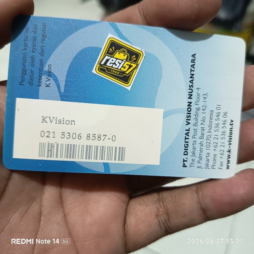 kartu tayang kvision ( bekas )