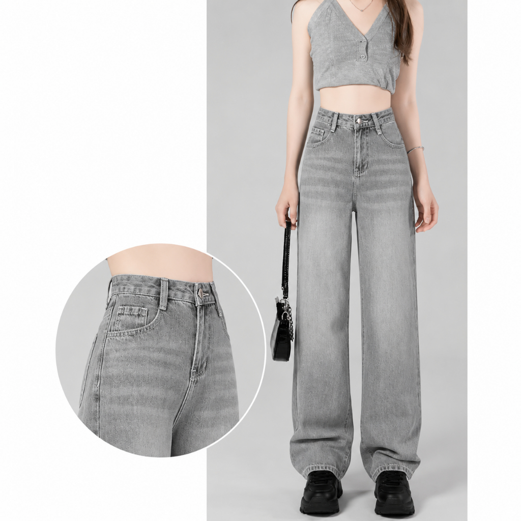 Jeans Pria Loose Celana Jeans Pria Loose Pants Gombrong Oversize Denim Panjang Hitam Size Jumbo Loos