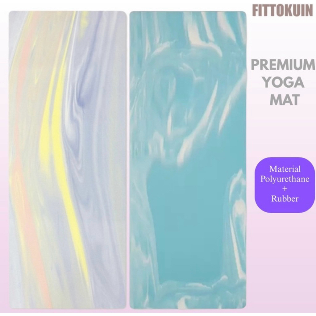 FITTOKUIN - Premium Yoga Mat Marble PU Plyurethane Rubber 5 mm / Matras Yoga Premium Marble