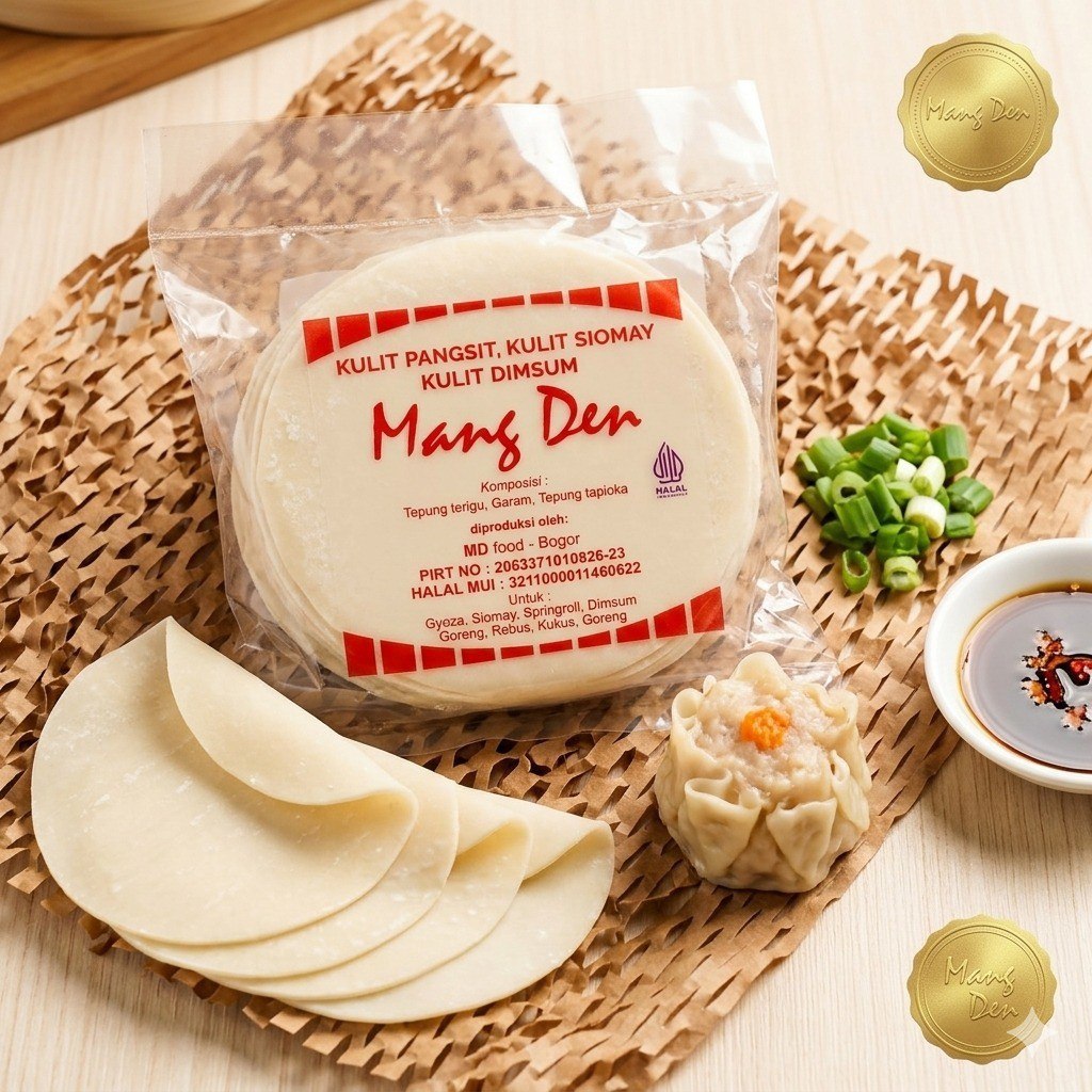 Kulit Dimsum Bulat Halal Tipis Lembut  8 cm 50 Lembar