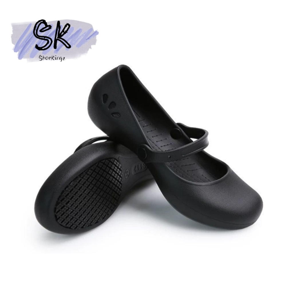 Sepatu Dapur Kitchen Shoes  Chef Shoes Anti Slip Wanita Hitam 112 Chef
