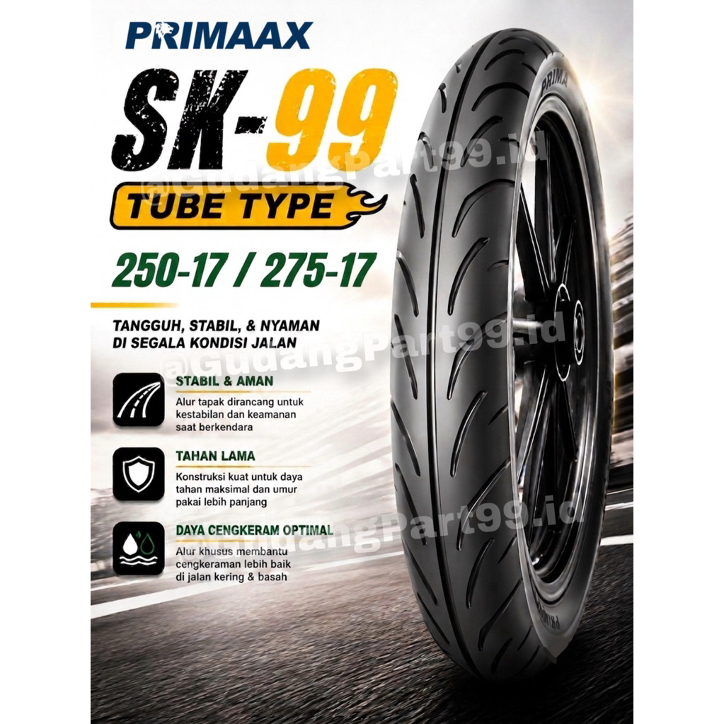 Ban Bentor [Becak Motor] PRIMAAX SK99 250-17 & 275-17 / Tube type (Non Tubeless)