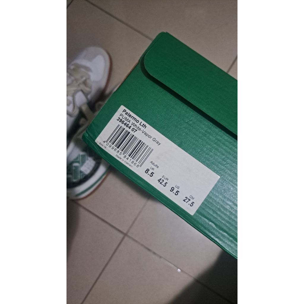 puma palermo putih hijau original
