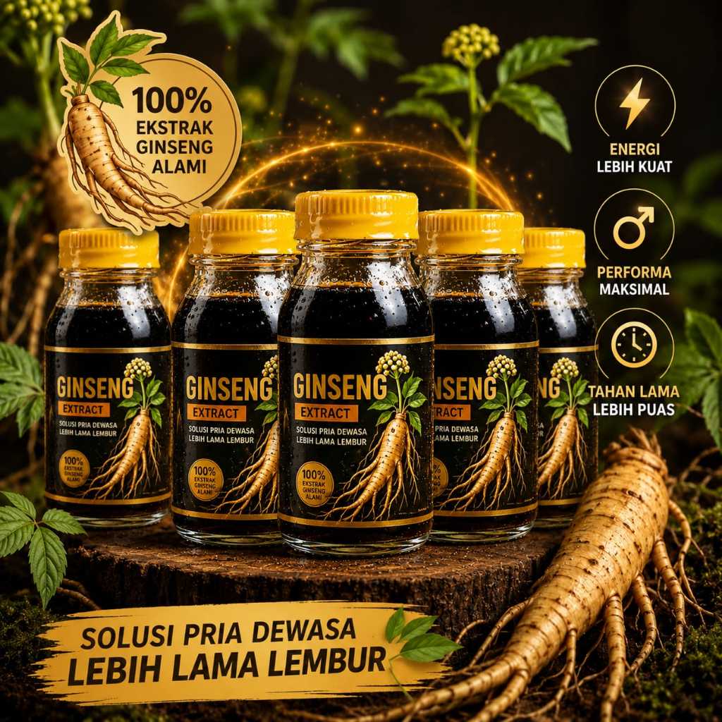 Minyak Ekstrak Ginseng Paket Hemat 5 Botol oba kuat tahan lama 24 jam Alami Herbal Pria Dewasa Peraw
