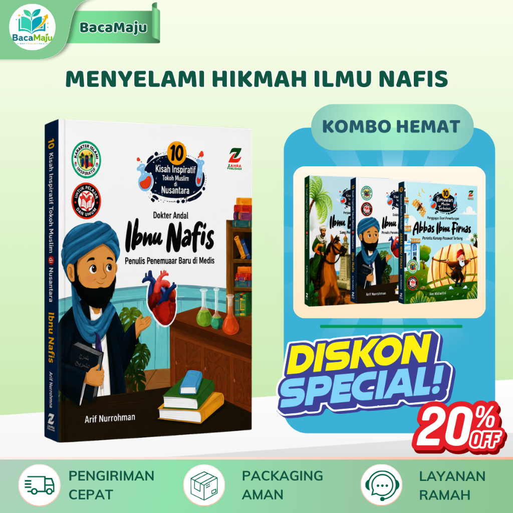 Bia Ibnu Nafis – Buku anak tentang tokoh ilmuwan Ibnu Nafis dan penemuannya dalam dunia kesehatan, d