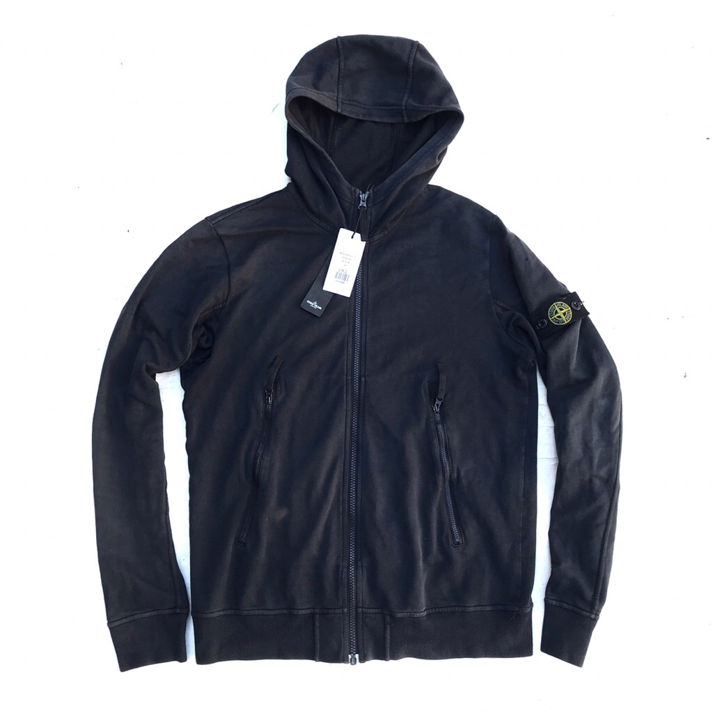 Stone Island Black Hoodie Sweatshirt Jumper jacket with original Patches and button  Junior Series  