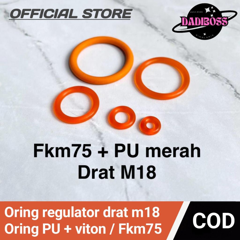 Sil set regulator paintball Oring PU merah + Oring viton