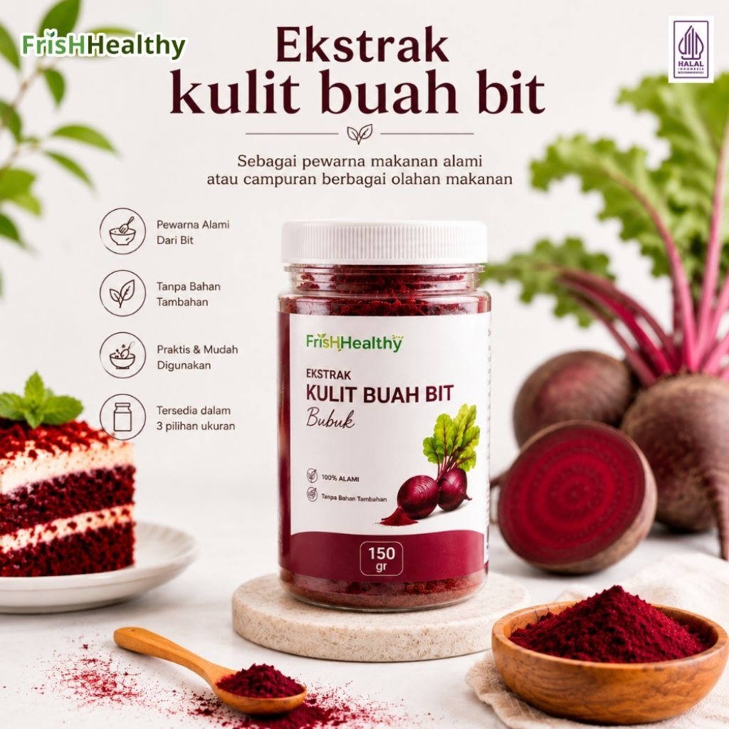 Beetroot Skin Powder - Ekstrak Kulit Buah Bit - Buah Bit Bubuk - Beetroot Powder - Ekstrak Buah Bit 