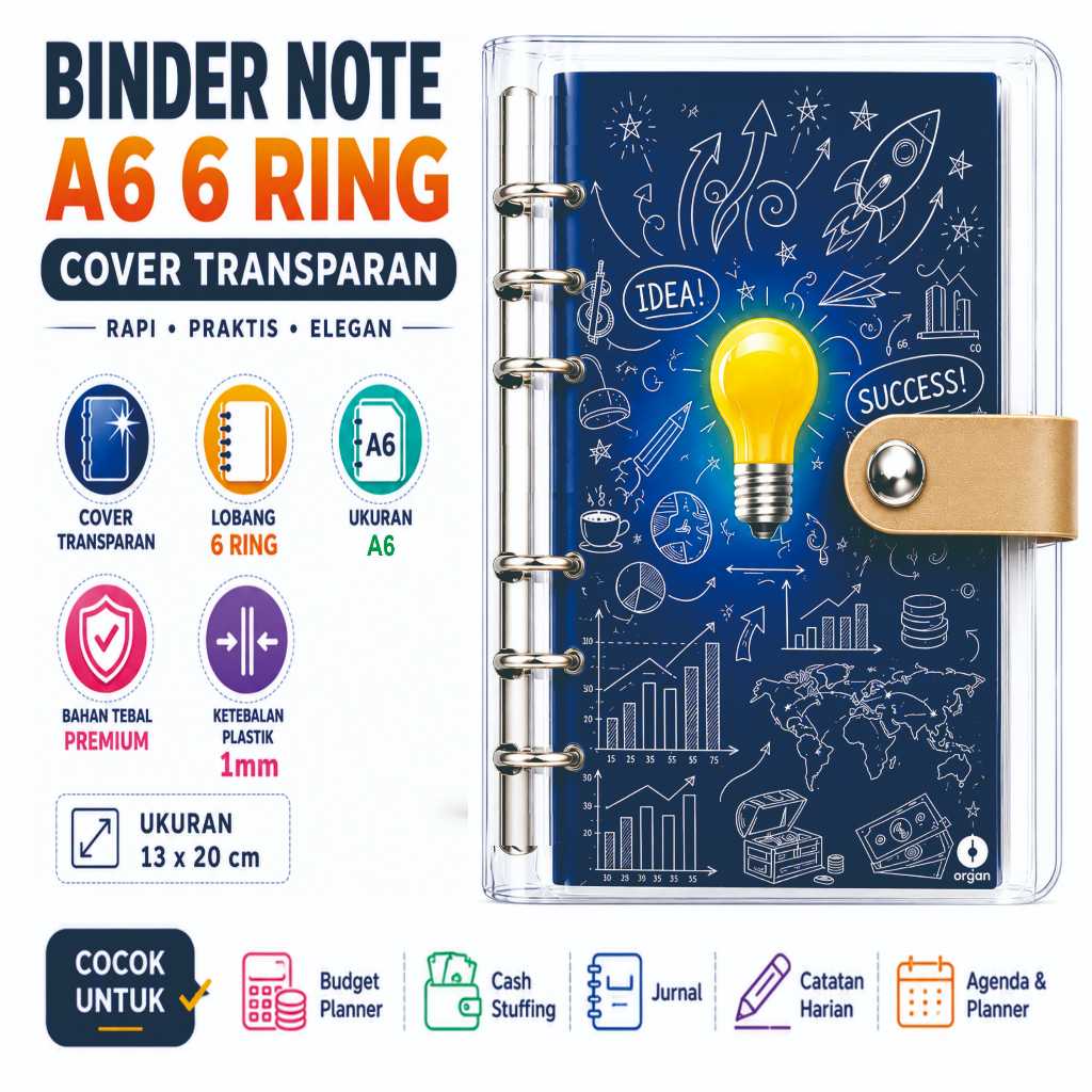 BINDER CATATAN KEUANGAN A6 TRANSPARAN