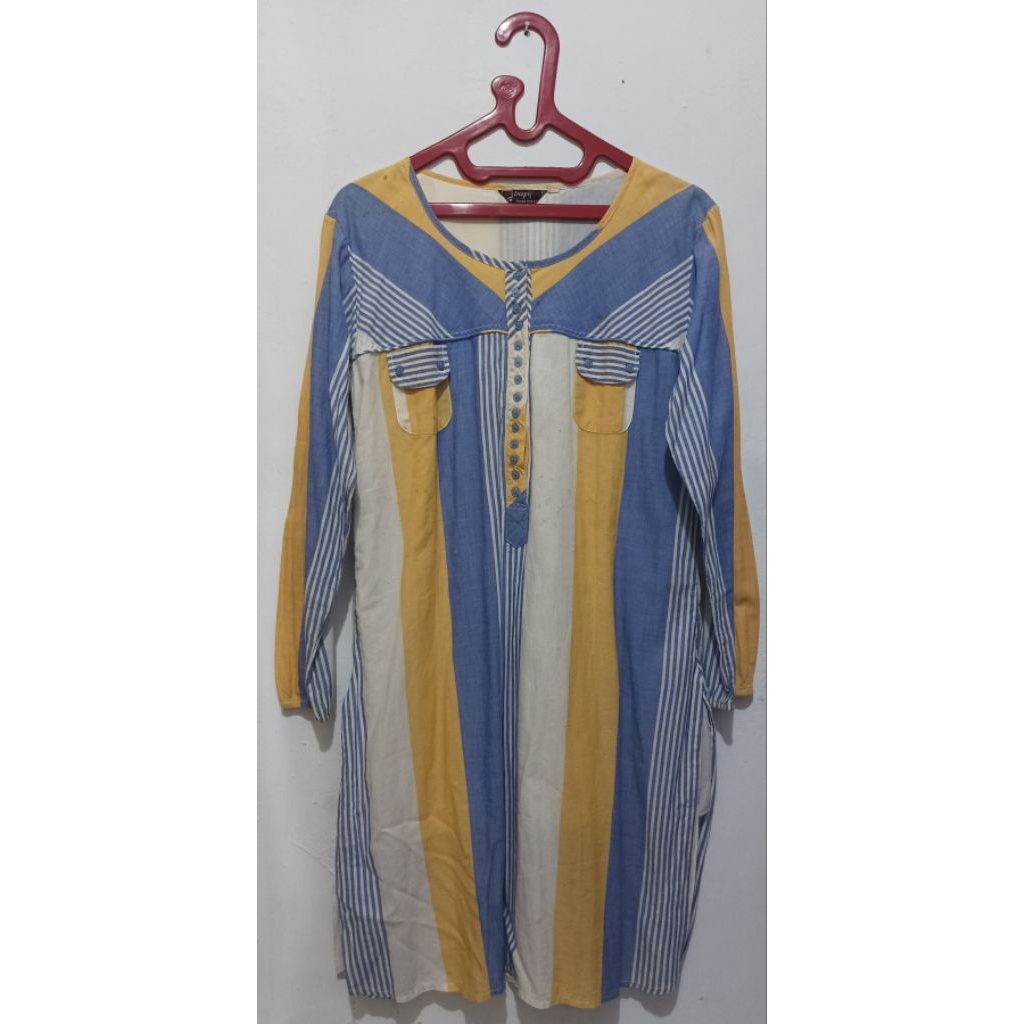 PRELOVED Tunik Wanita Motif Garis-garis
