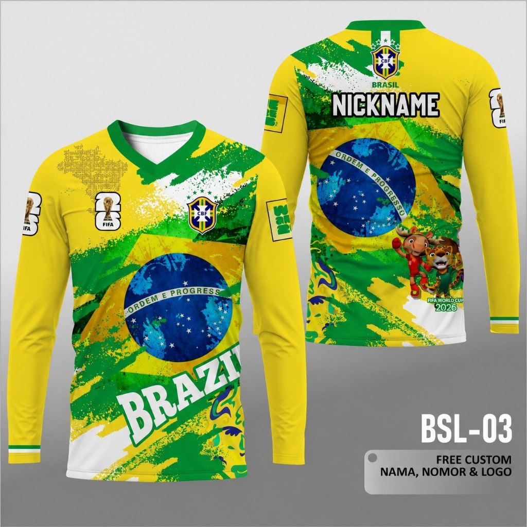 jersey kaos brasil piala dunia 2026 kaos piala dunia lengan panjang