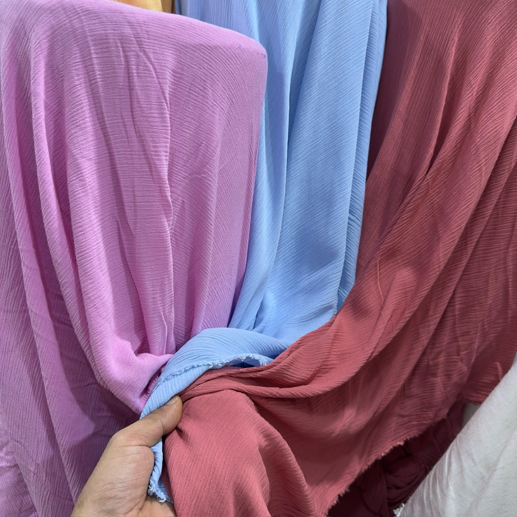 kain katun rayon crinkle / harga meter