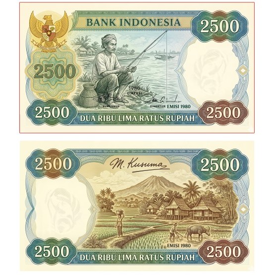 2500 Dua Ribu Lima Ratus Rupiah Tema Memancing Ikan Novelty Fantasi