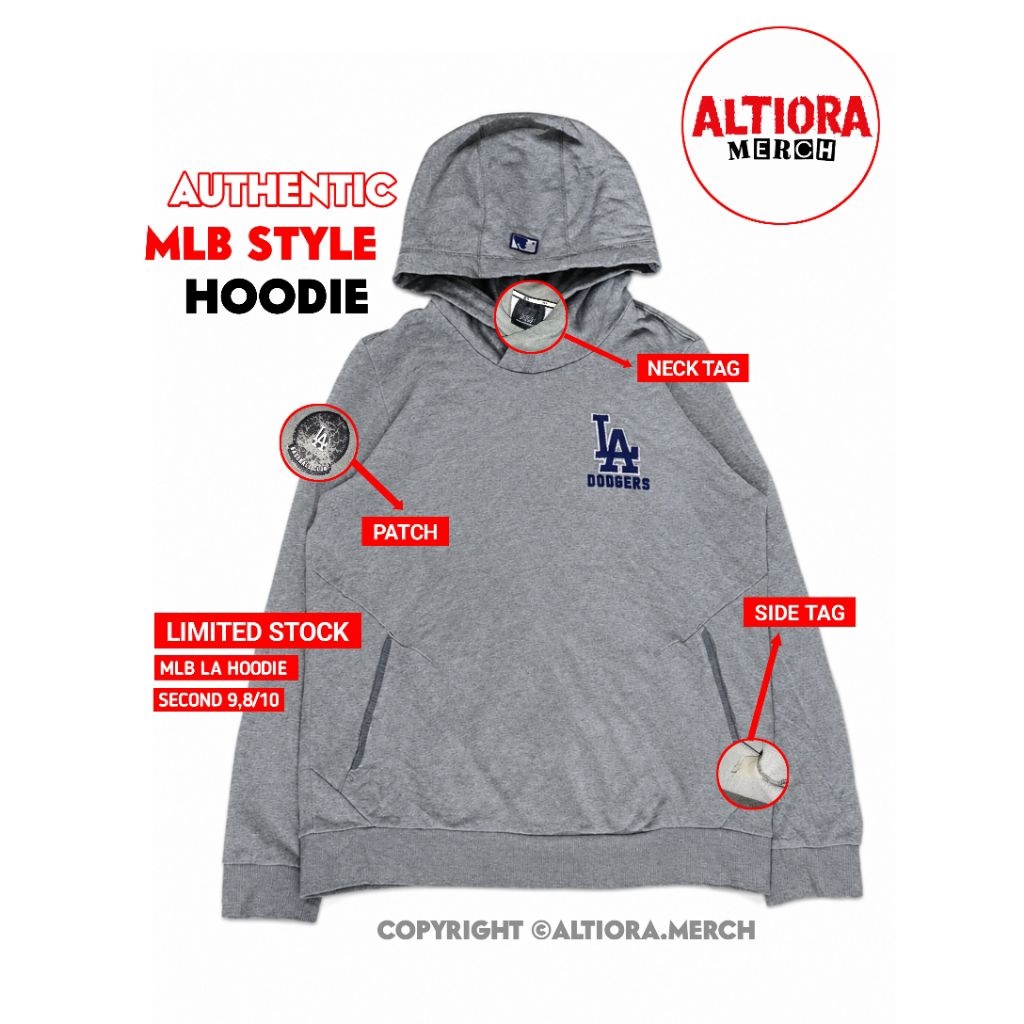 Hoodie MLB Los Angeles Dodgers Abu Vintage Style 9.8/10
